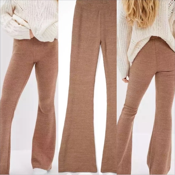 American Eagle Waffle Ribbed Flare Pants - Picture 1 of 3
